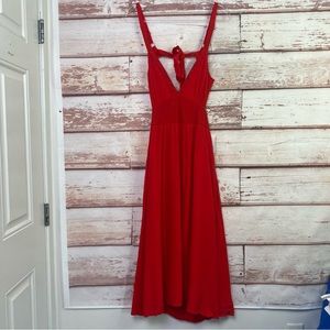 mable caoimhe cut out midi dress red